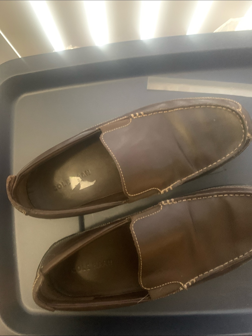 Cole Haan Dark Brown Leather Slip-On Loafers